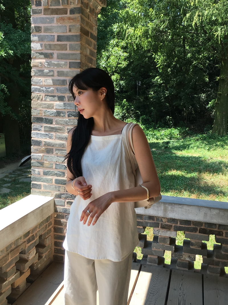 Ramon Linen Ribbon blouse (2COLOR)