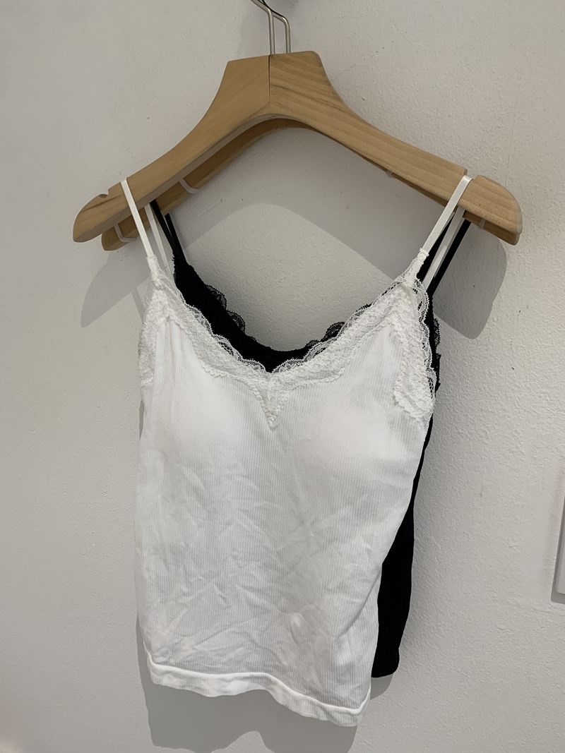 LACE CAP SLEEVELESS TOP *(4COLOR)
