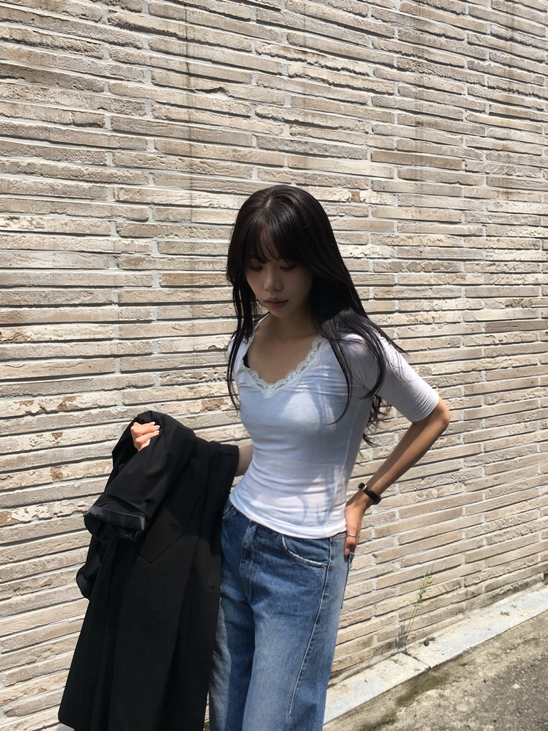 26fw Lace cotton 7부- TEE (3COLOR)