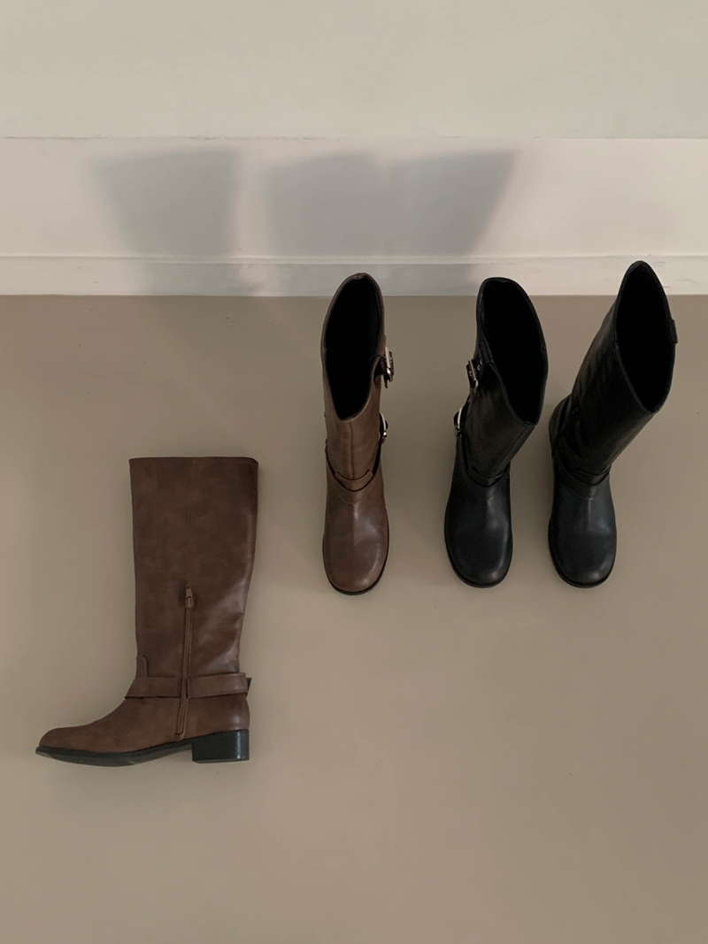 26FW BUCKLE LONG BOOTS(2COLOR)