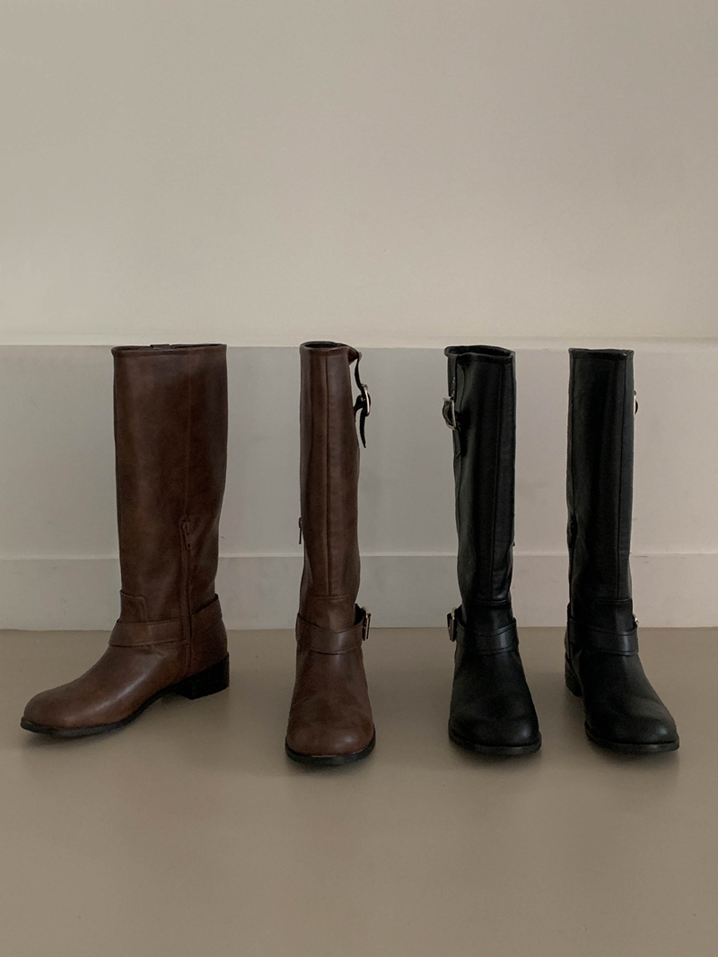 26FW BUCKLE LONG BOOTS(2COLOR)