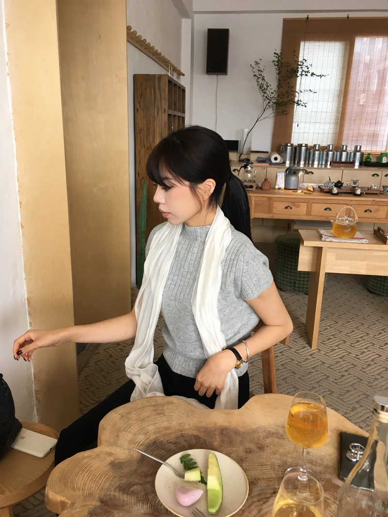 FW CASH Half sleeve Knit TOP (2COLOR)