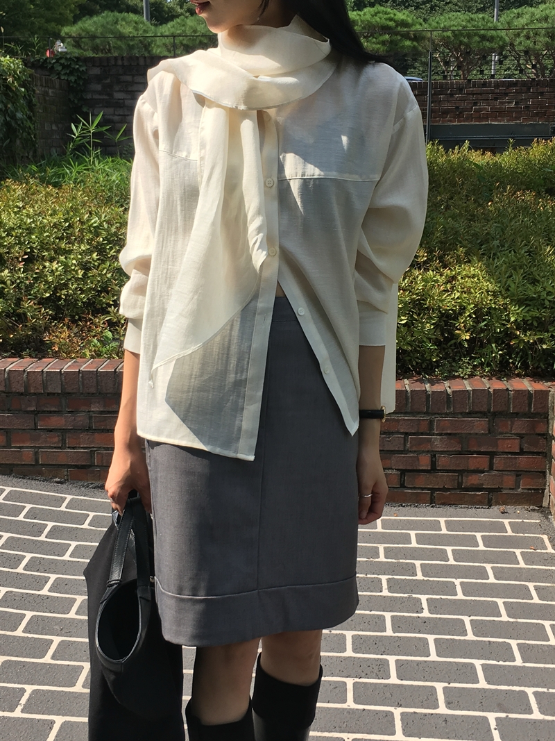 26FW WOOL CARVE H- SKIRT (2COLOR)