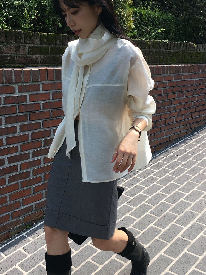 26FW WOOL CARVE H- SKIRT (2COLOR)