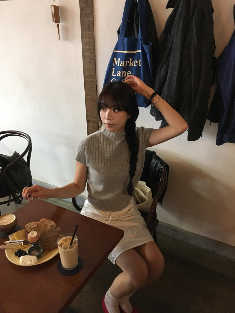 FW CASH Half sleeve Knit TOP (2COLOR)
