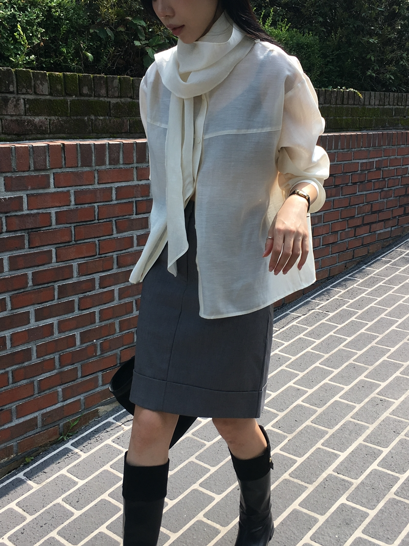 26FW WOOL CARVE H- SKIRT (2COLOR)