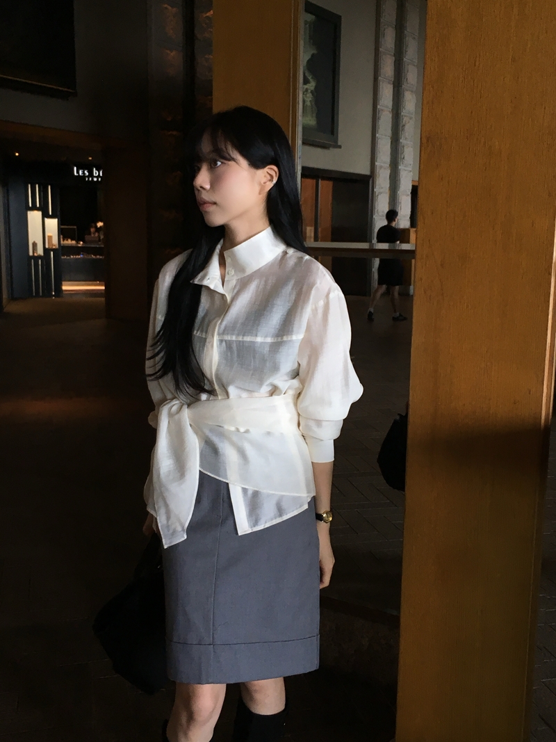 26FW WOOL CARVE H- SKIRT (2COLOR)