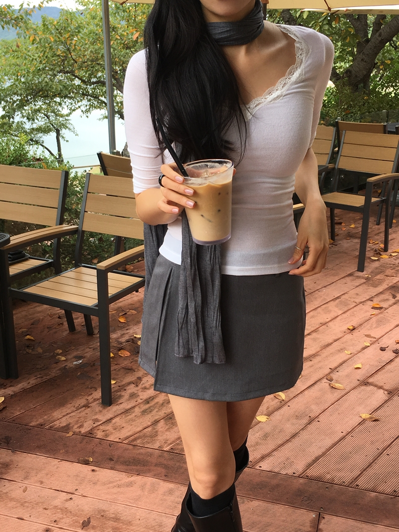 FW CITY SLIT SKIRT PT (2COLOR)