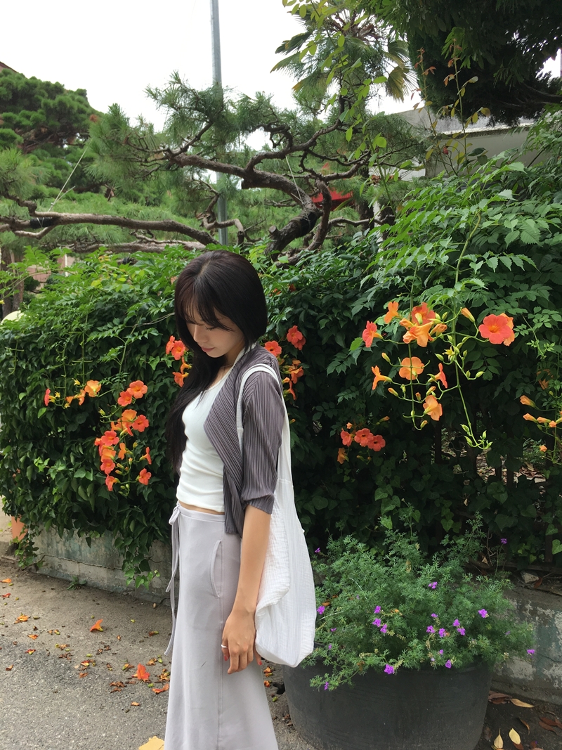 Cotton Maxi long SK (2COLOR)