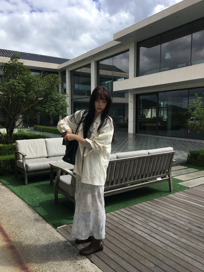 26FW FLOWER see through SK (2COLOR)