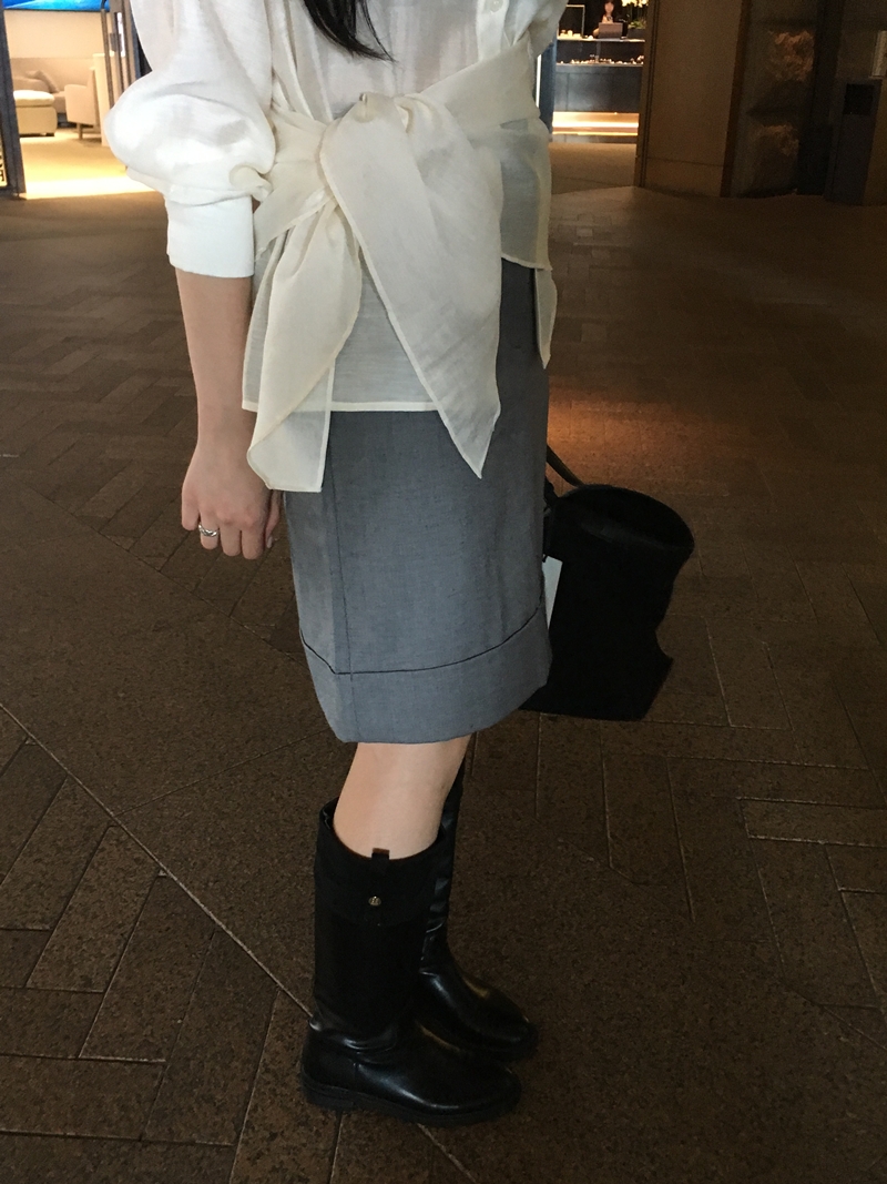 26FW WOOL CARVE H- SKIRT (2COLOR)
