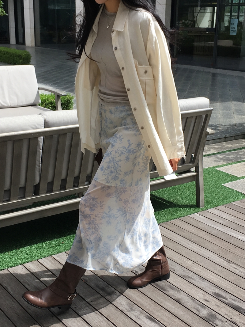 26FW FLOWER see through SK (2COLOR)