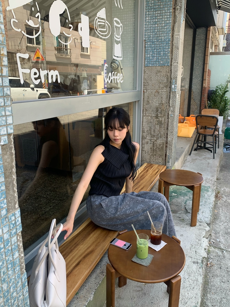 Flower pintuck denim PT