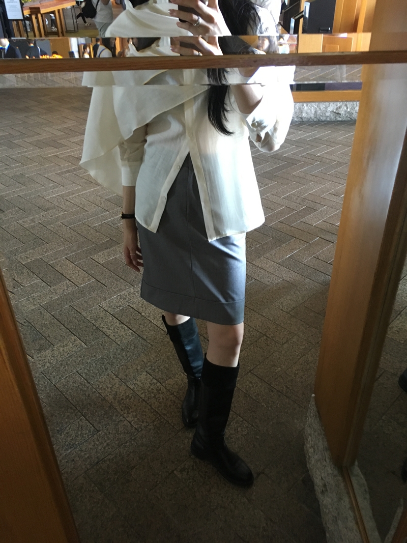 26FW WOOL CARVE H- SKIRT (2COLOR)