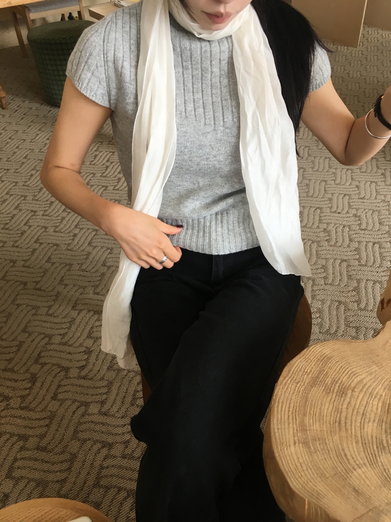 FW CASH Half sleeve Knit TOP (2COLOR)