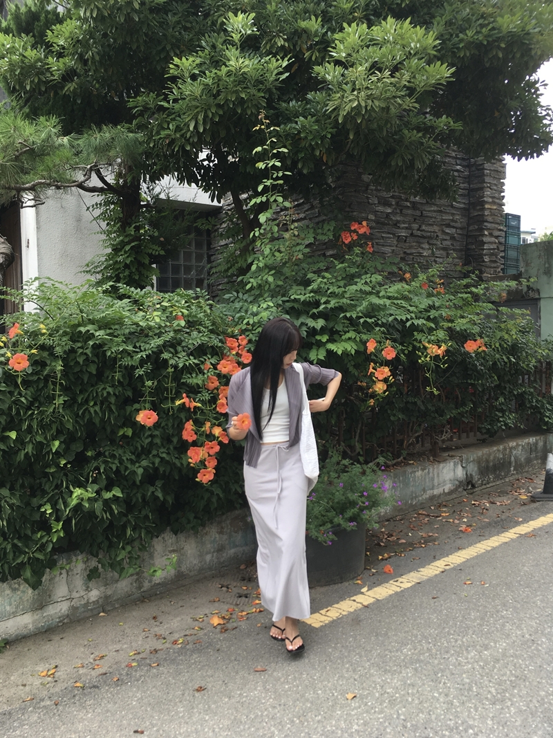 Cotton Maxi long SK (2COLOR)