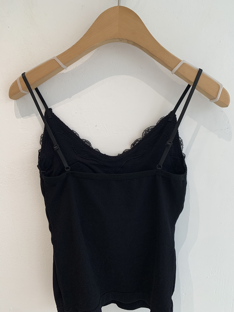 LACE CAP SLEEVELESS TOP *(4COLOR)