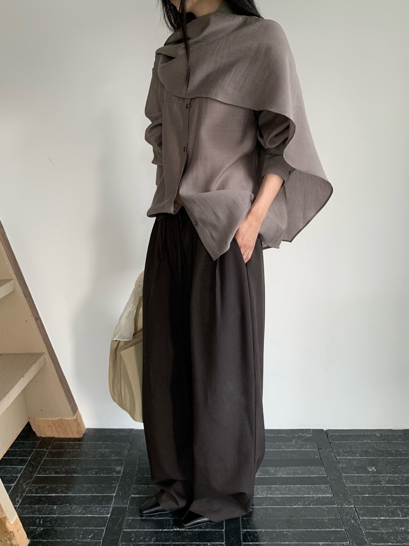 26FW Liebe SHAWL WRAP BLOUSE (3COLOR)