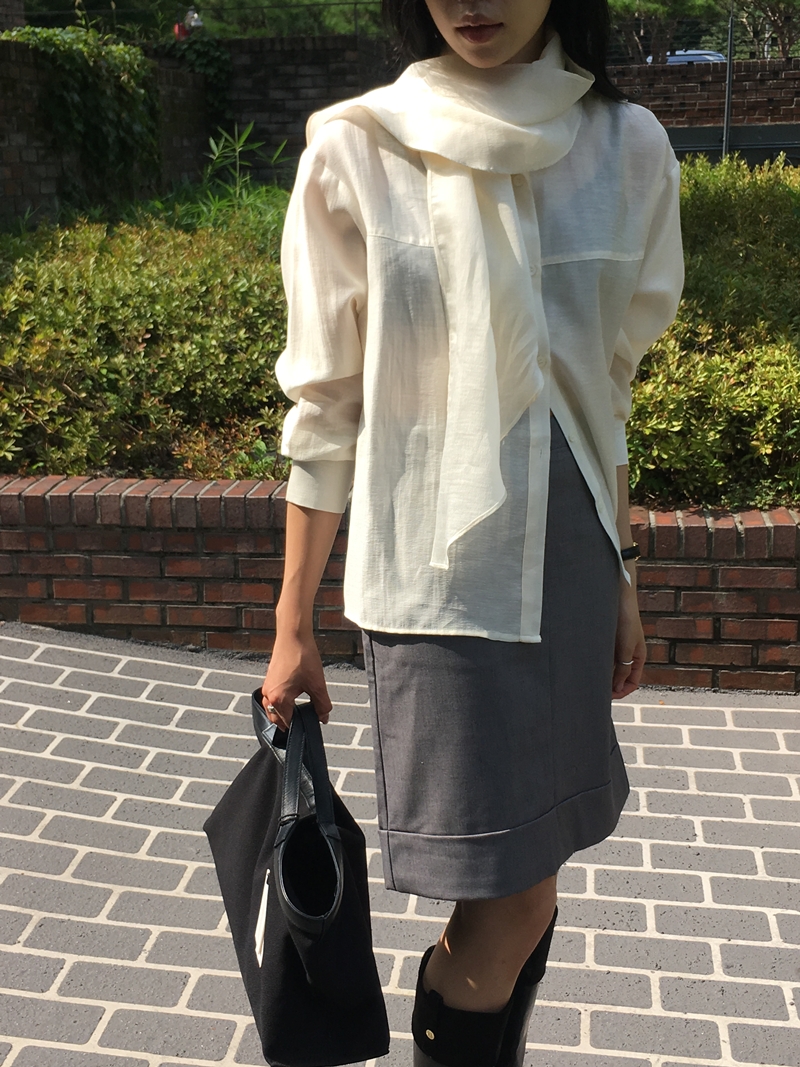 26FW Liebe SHAWL WRAP BLOUSE (3COLOR)