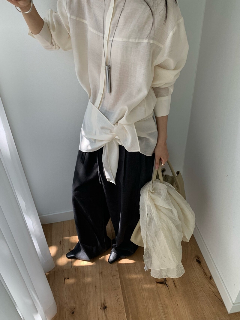 26FW Liebe SHAWL WRAP BLOUSE (3COLOR)