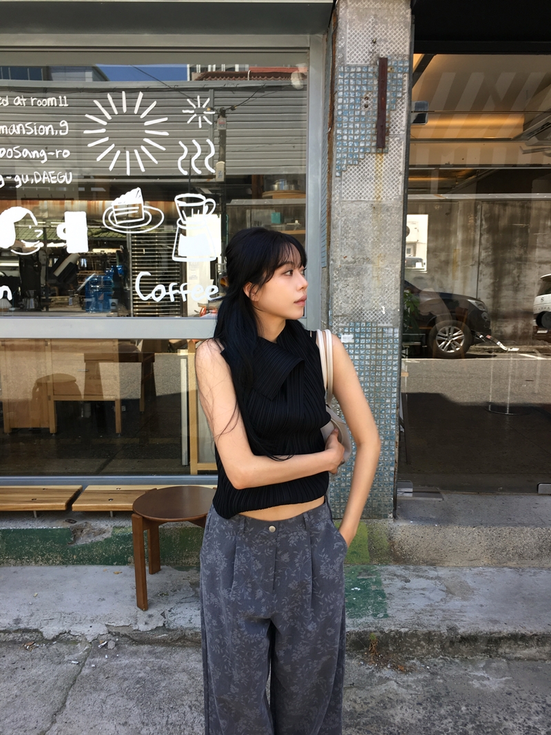 Flower pintuck denim PT