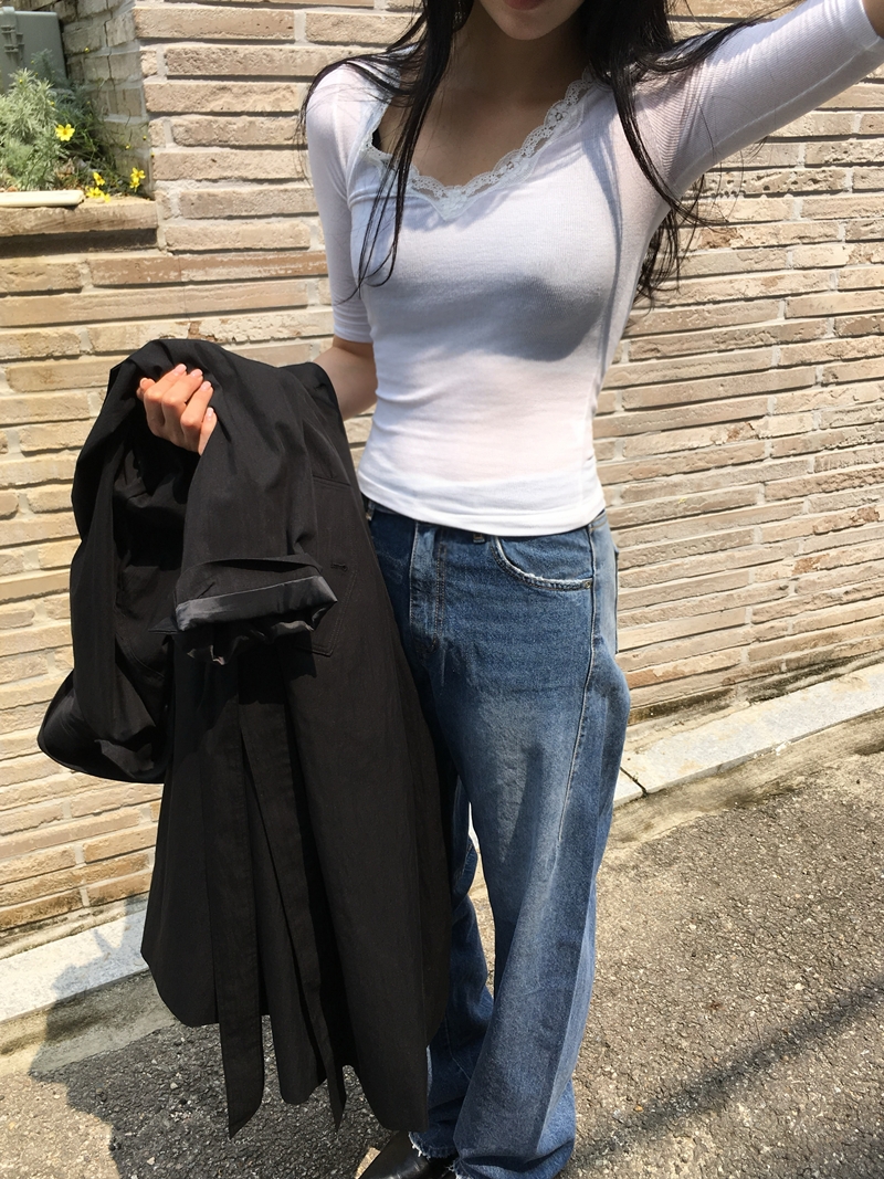 26fw Lace cotton 7부- TEE (3COLOR)