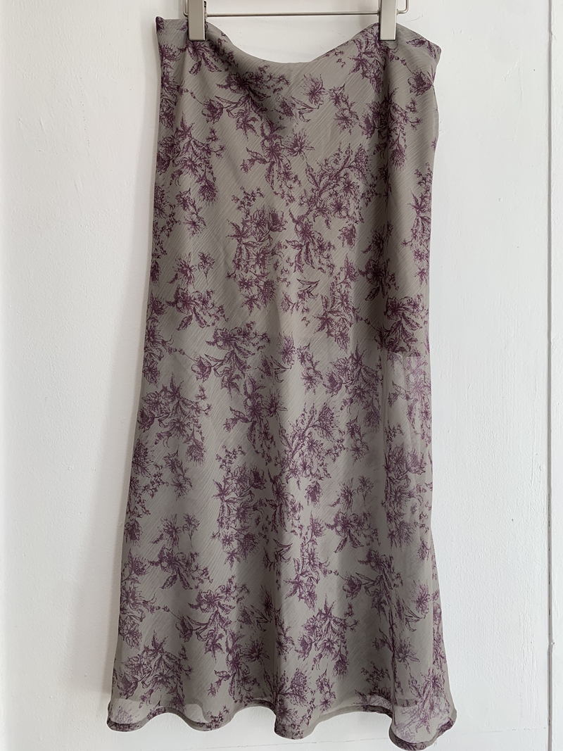 26FW FLOWER see through SK (2COLOR)