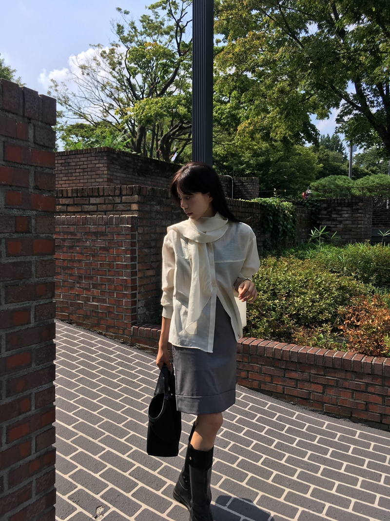 26FW WOOL CARVE H- SKIRT (2COLOR)