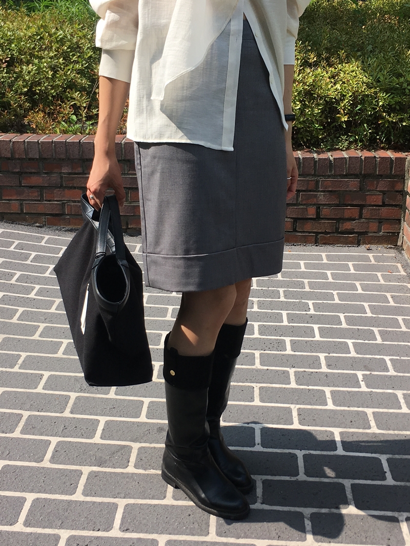 26FW WOOL CARVE H- SKIRT (2COLOR)