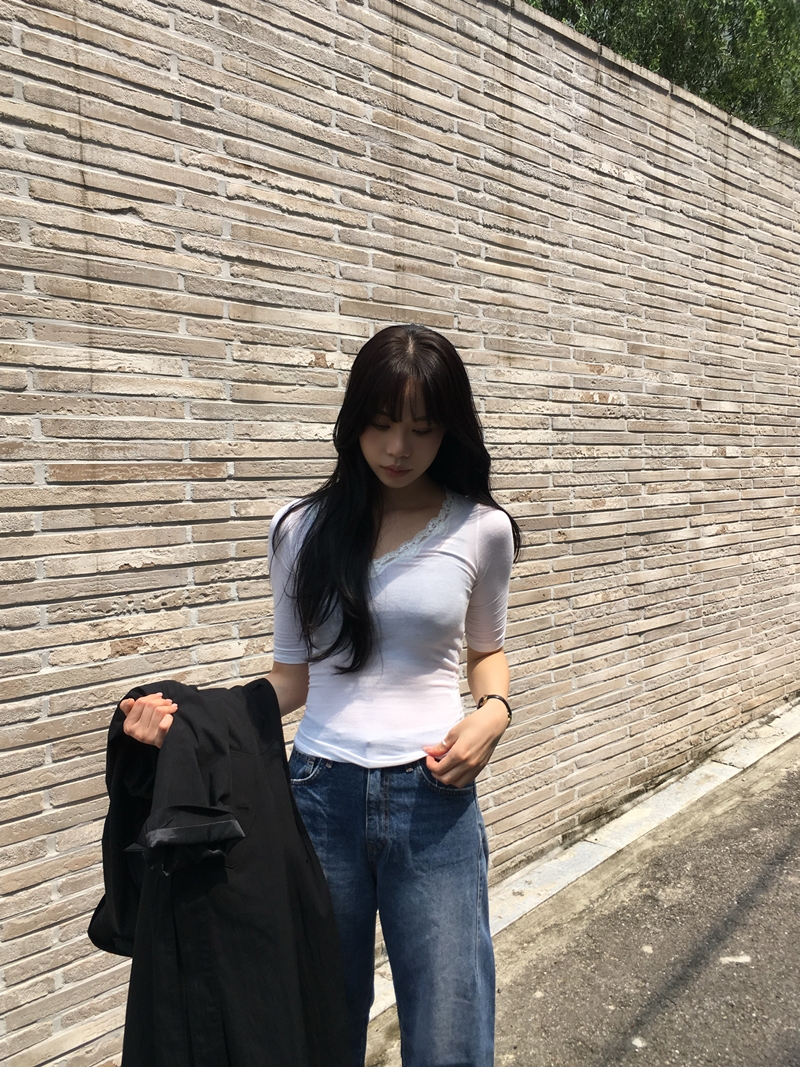 26fw Lace cotton 7부- TEE (3COLOR)
