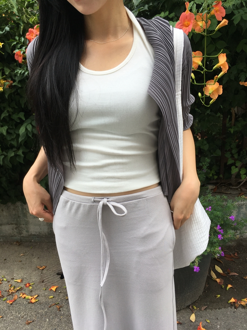 Cotton Maxi long SK (2COLOR)