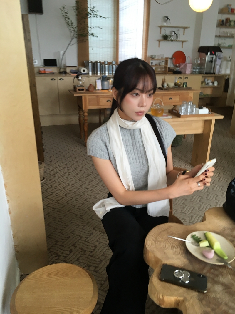 FW CASH Half sleeve Knit TOP (2COLOR)
