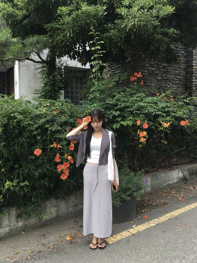 Cotton Maxi long SK (2COLOR)