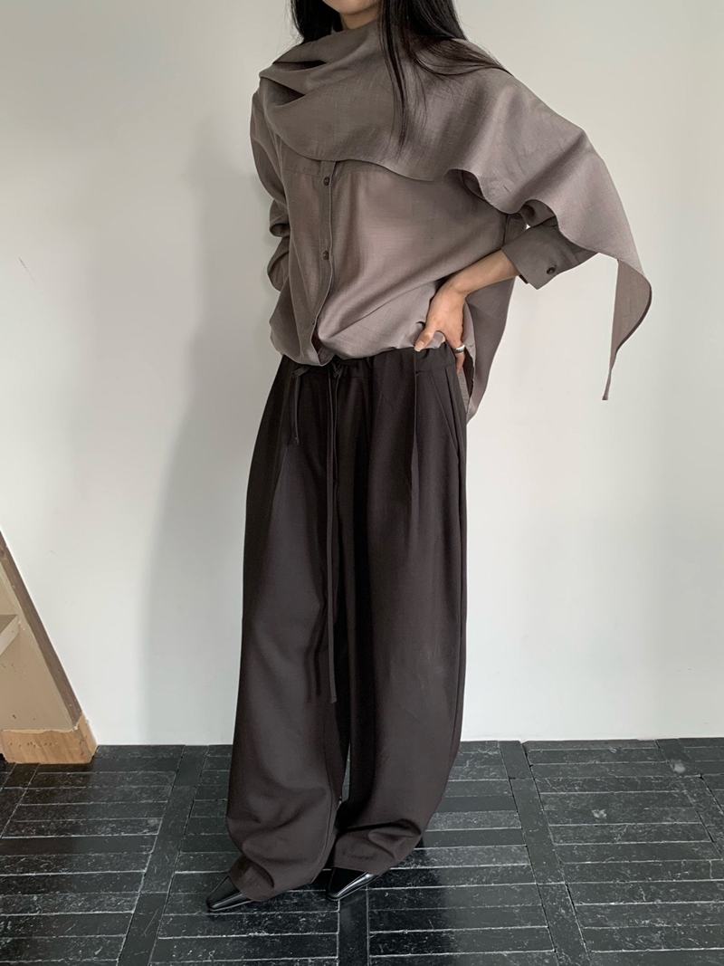 26FW Liebe SHAWL WRAP BLOUSE (3COLOR)