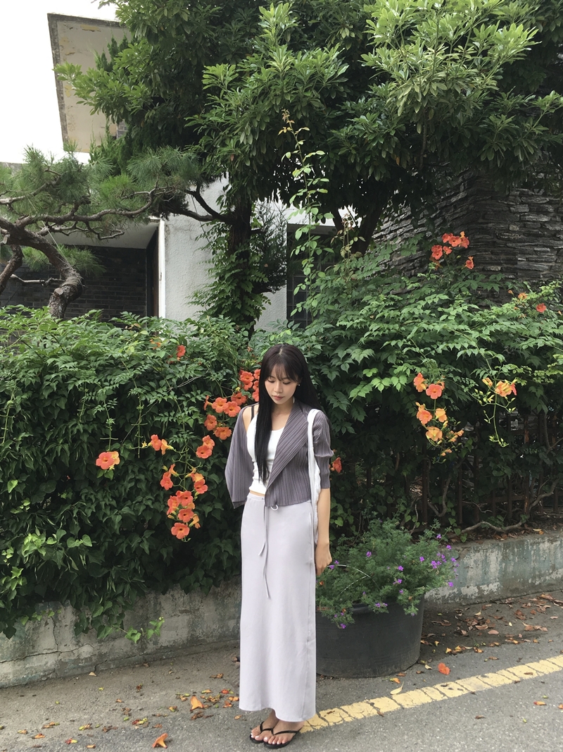 Cotton Maxi long SK (2COLOR)