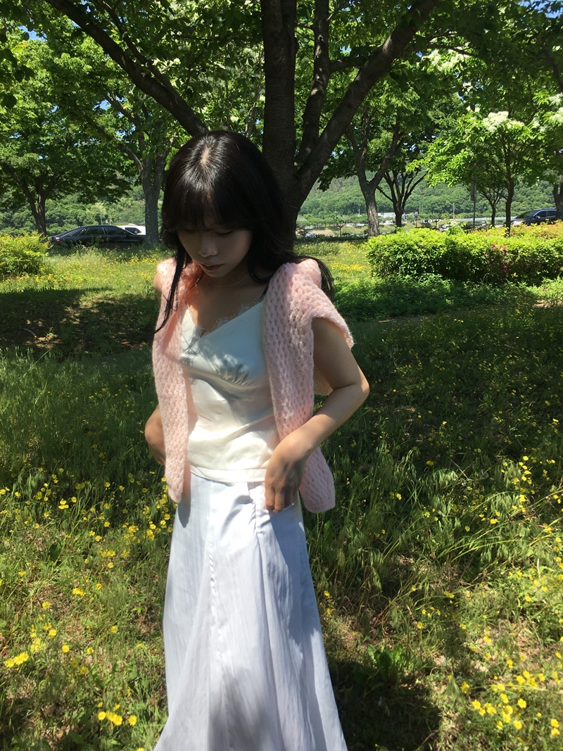 MOLD Satin lace SLEEVELESS *(2COLOR)