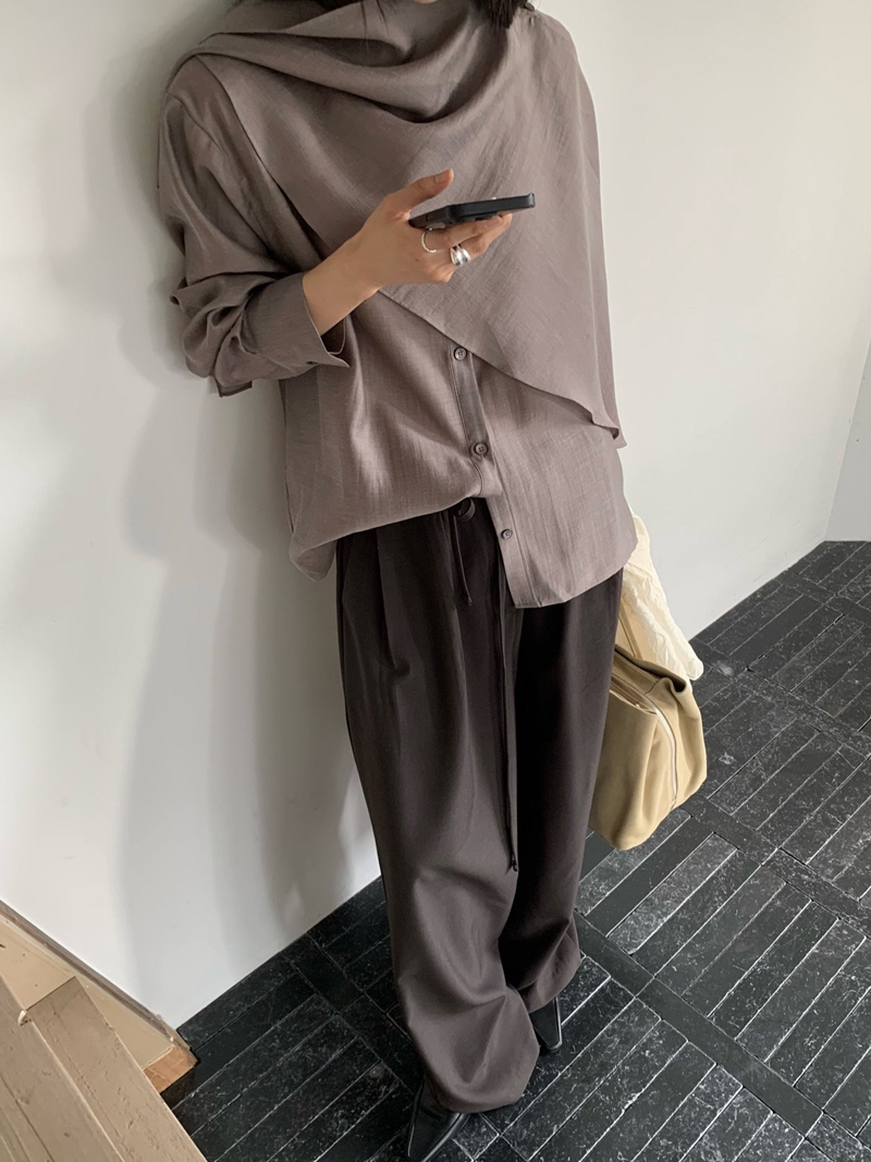 26FW Liebe SHAWL WRAP BLOUSE (3COLOR)