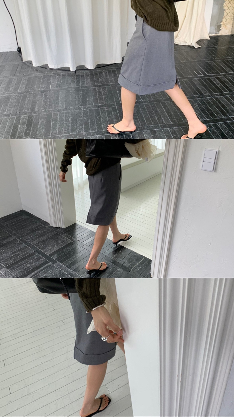 26FW WOOL CARVE H- SKIRT (2COLOR)
