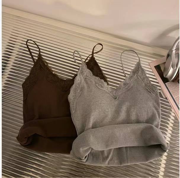 LACE CAP SLEEVELESS TOP *(4COLOR)