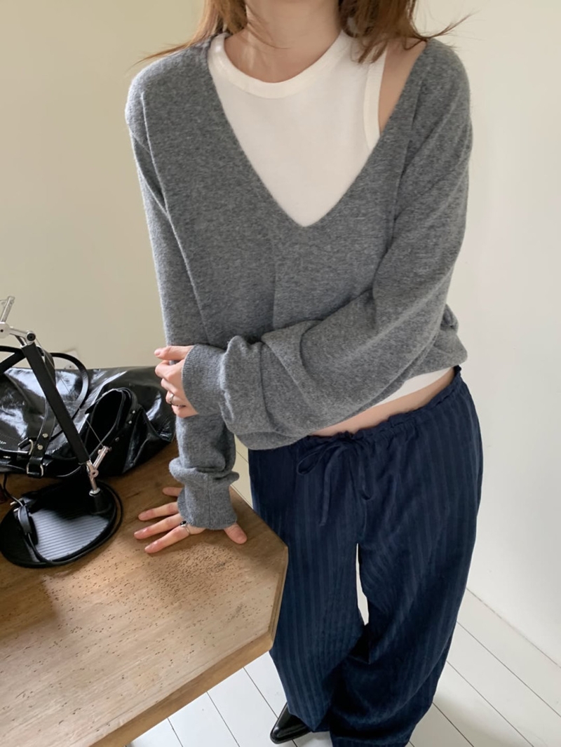 26fw Deep cashmere V-neck knit (3COLOR)