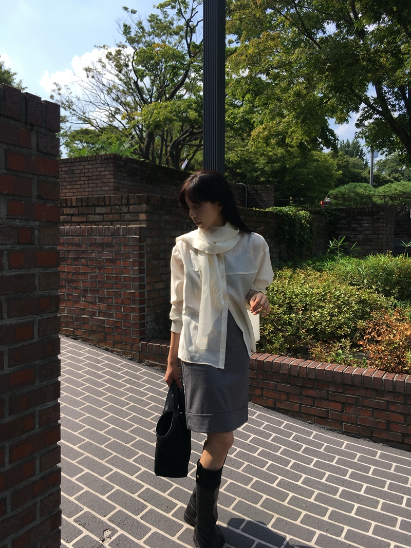 26FW WOOL CARVE H- SKIRT (2COLOR)