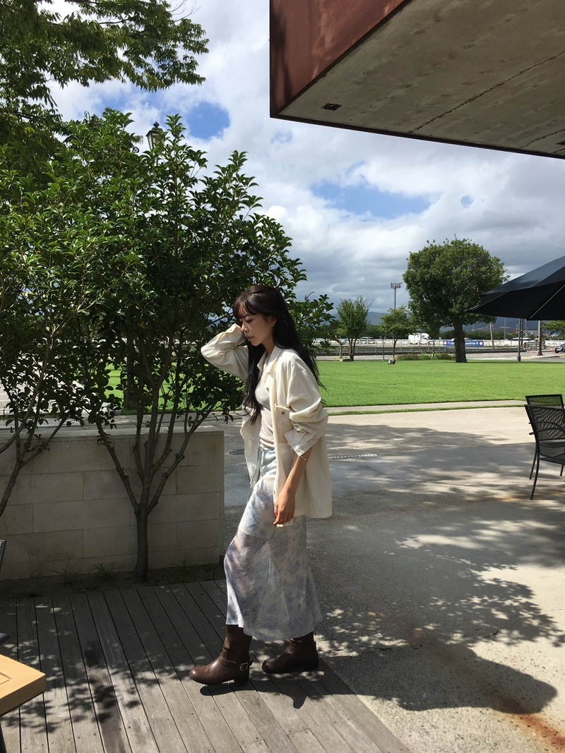 26FW FLOWER see through SK (2COLOR)