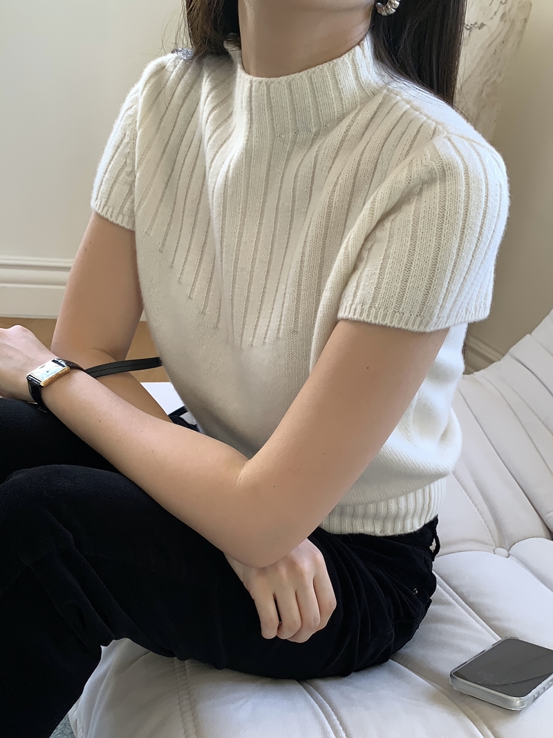 FW CASH Half sleeve Knit TOP (2COLOR)