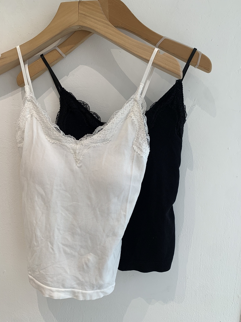 LACE CAP SLEEVELESS TOP *(4COLOR)