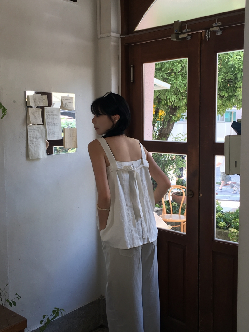 Ramon Linen Ribbon blouse (2COLOR)