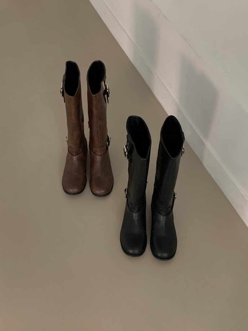 26FW BUCKLE LONG BOOTS(2COLOR)