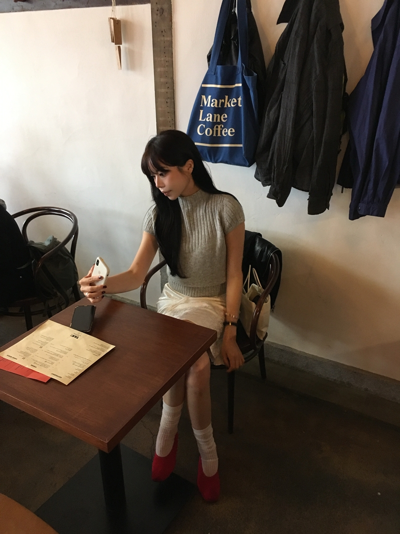 FW CASH Half sleeve Knit TOP (2COLOR)
