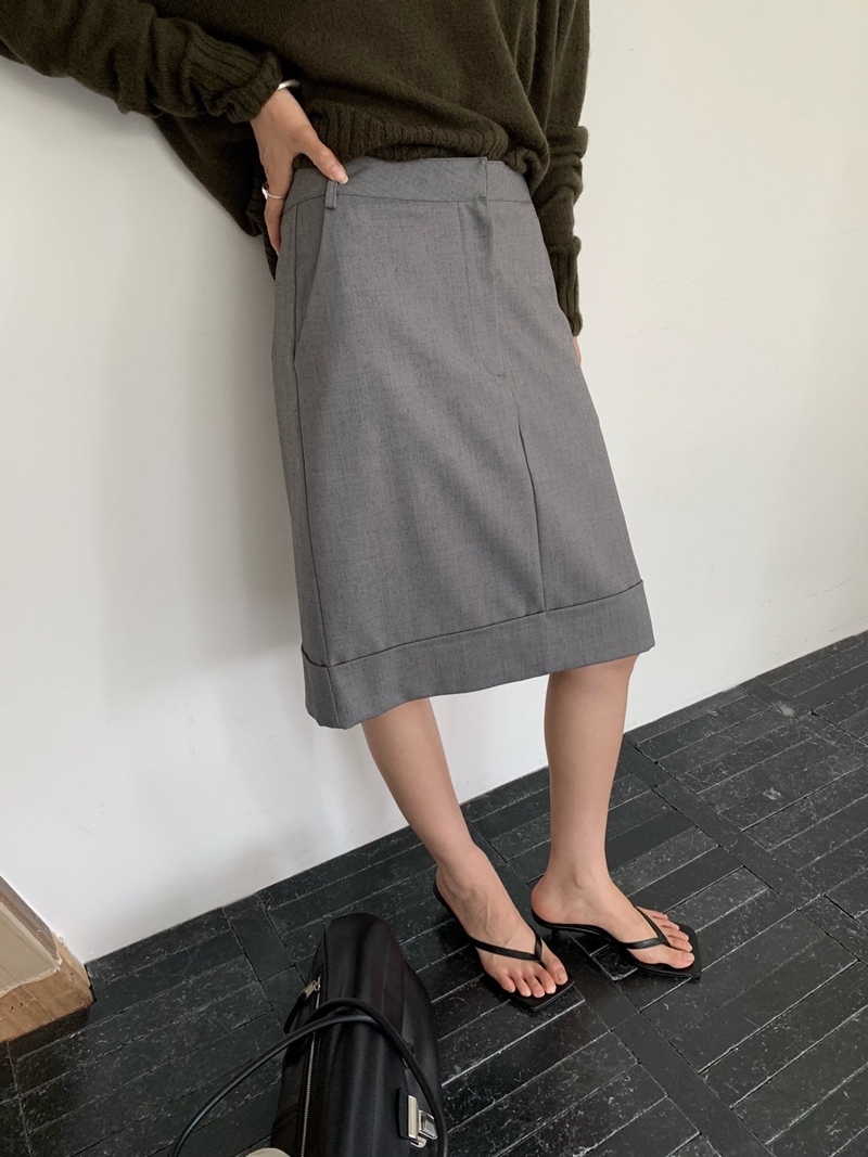 26FW WOOL CARVE H- SKIRT (2COLOR)