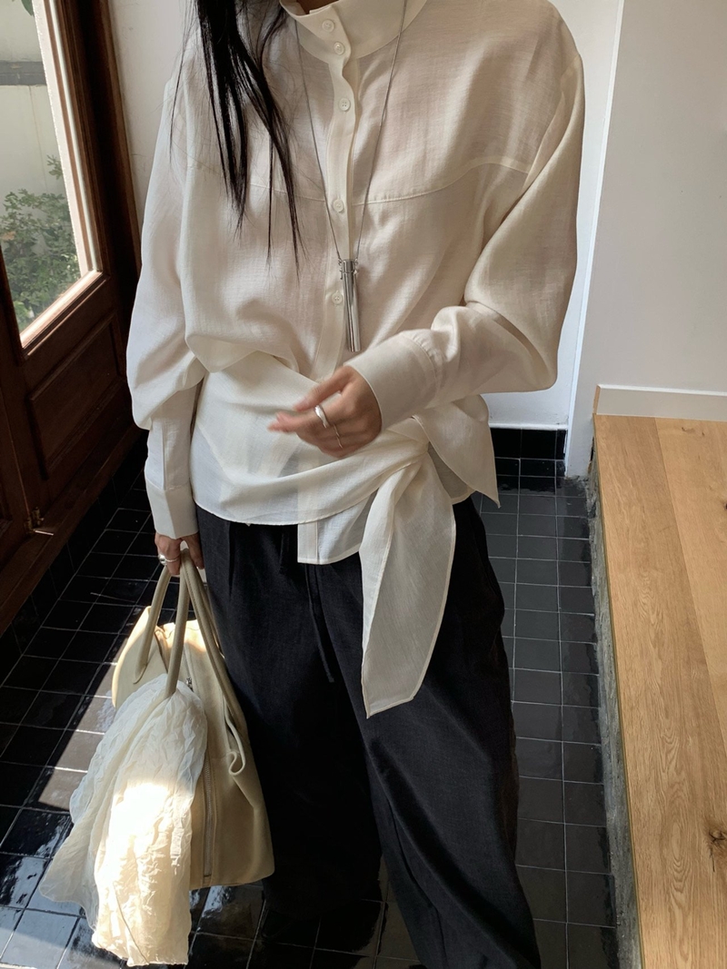 26FW Liebe SHAWL WRAP BLOUSE (3COLOR)