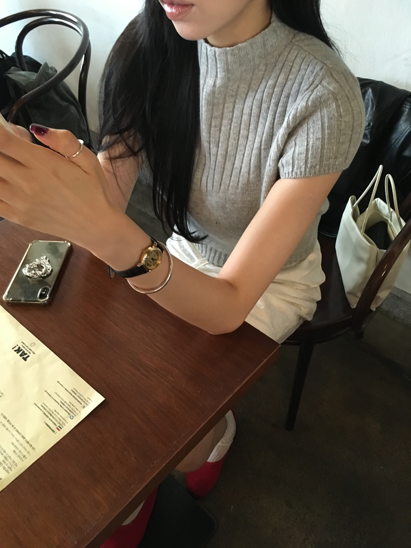 FW CASH Half sleeve Knit TOP (2COLOR)